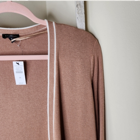 Talbots Cardigan Sweater NWT womens Medium long line open front double pocket - Picture 3 of 5